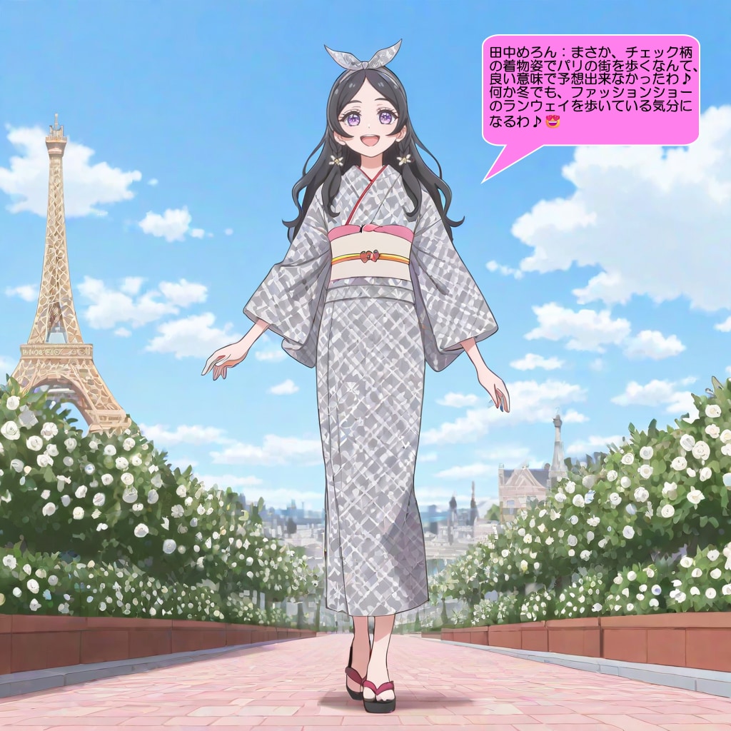 田中めろん、クリスマスで賑わうパリの街を歩く | の人気AIイラスト・グラビア