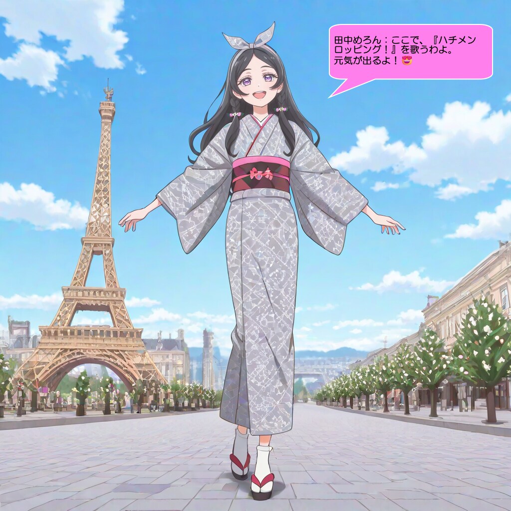 田中めろん、クリスマスで賑わうパリの街を歩く