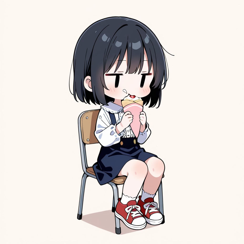 クレープを食べる