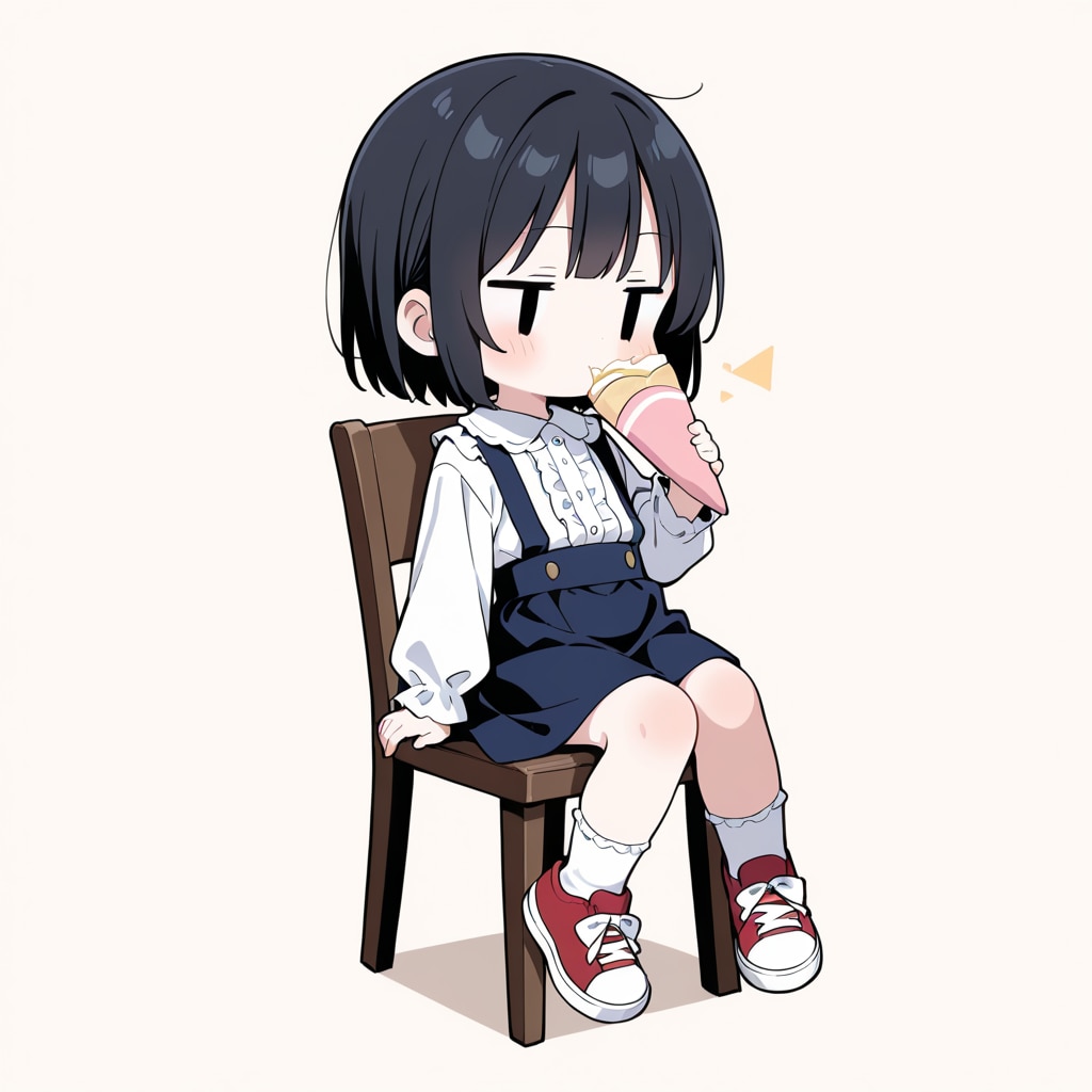 クレープを食べる