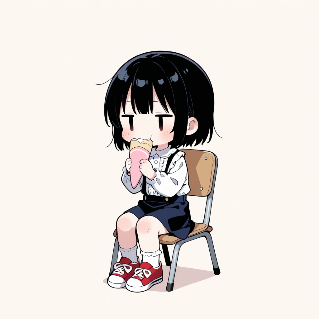 クレープを食べる