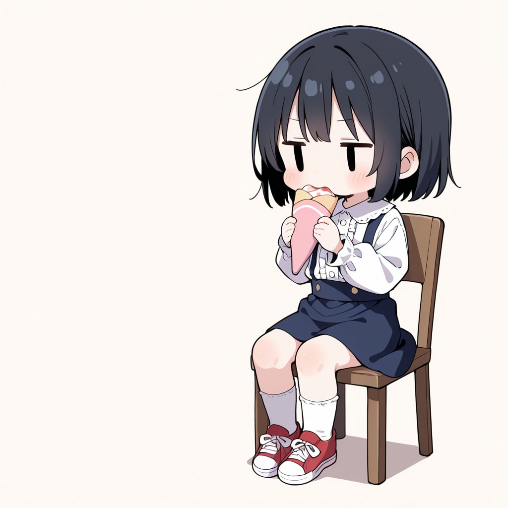 クレープを食べる