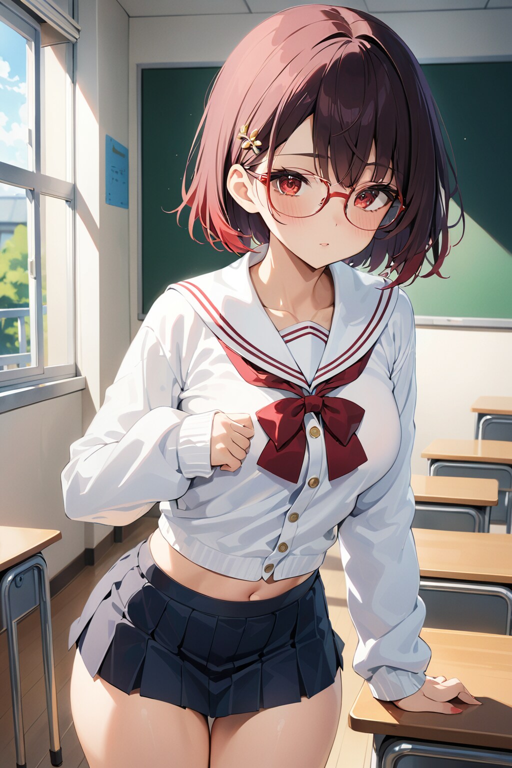 メガネ子の女子高生