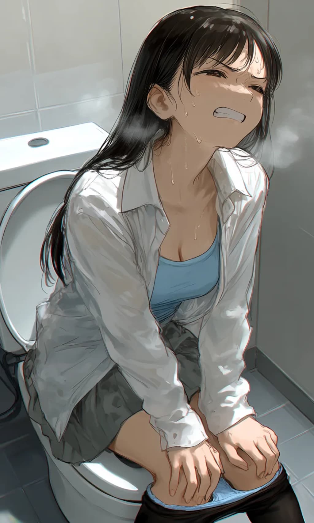 自分の性癖に合わせてみた、持てる全ての力でふんばる女の子