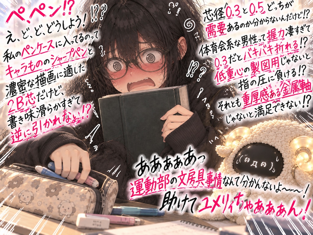 迷子森こよりは、彼の筆圧をカバーする芯径の導き出し方を知らない。