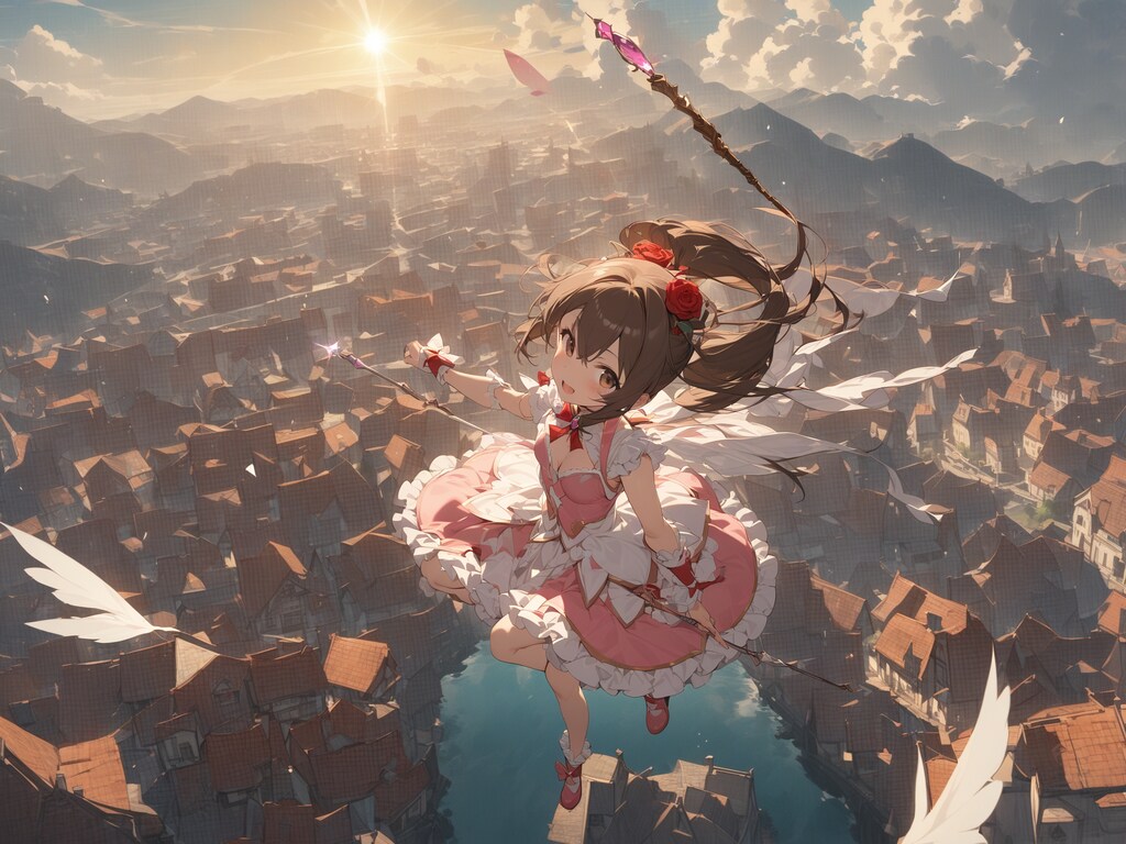 空を舞う魔法少女