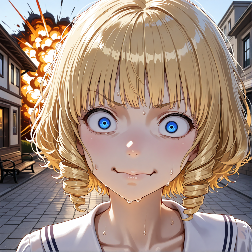 ピザを食べると爆発する金髪JK