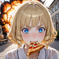 ピザを食べると爆発する金髪JK 7枚目