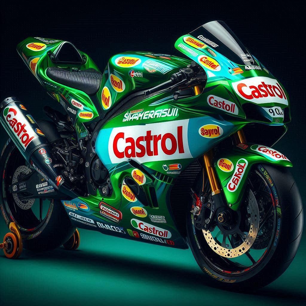 カストロールカラースズキ隼レーシングバイク