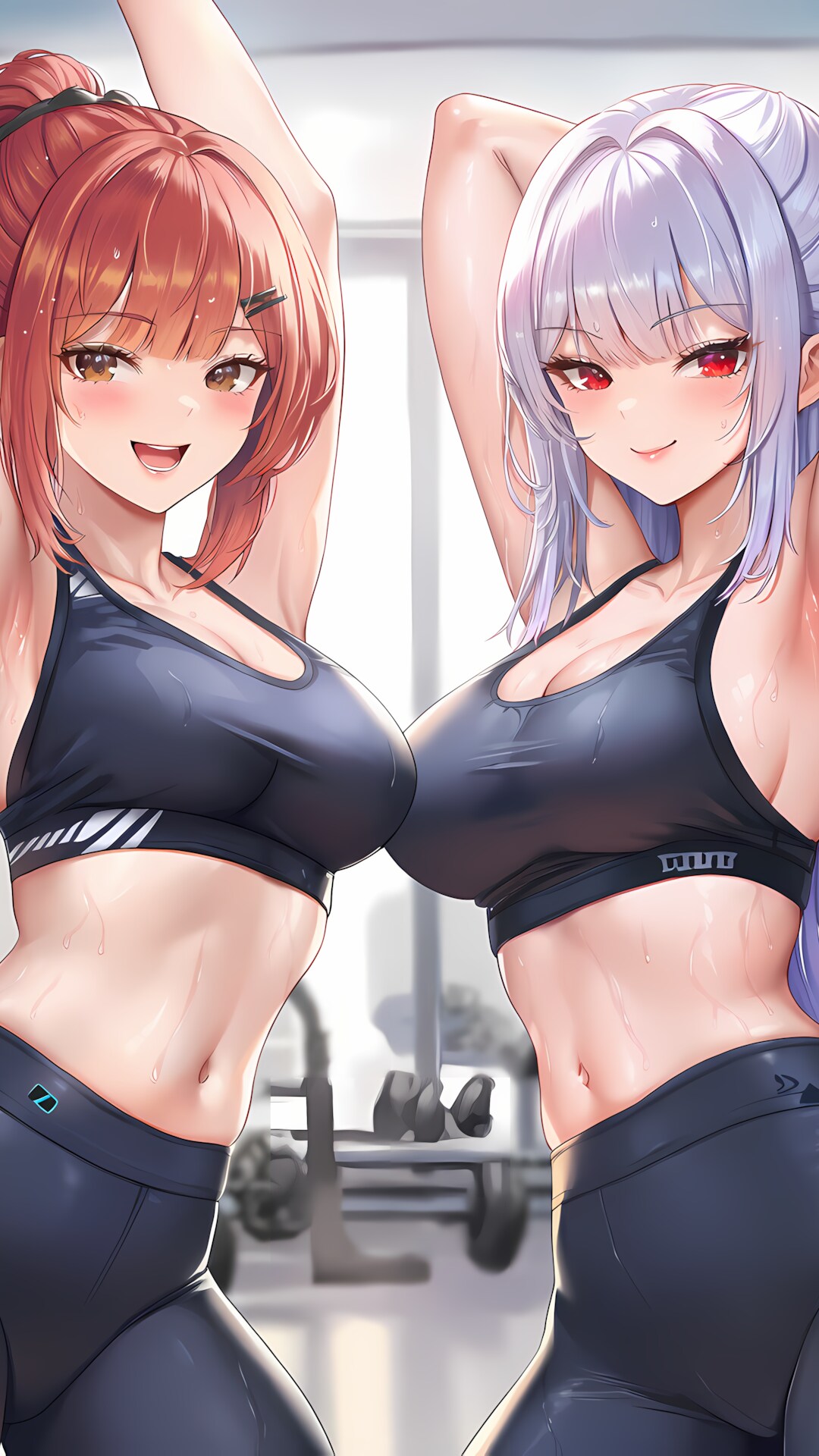 💪ノノカ&ミレナの朝ジムトレーニング✨ 汗と笑顔でスタートダッシュ！