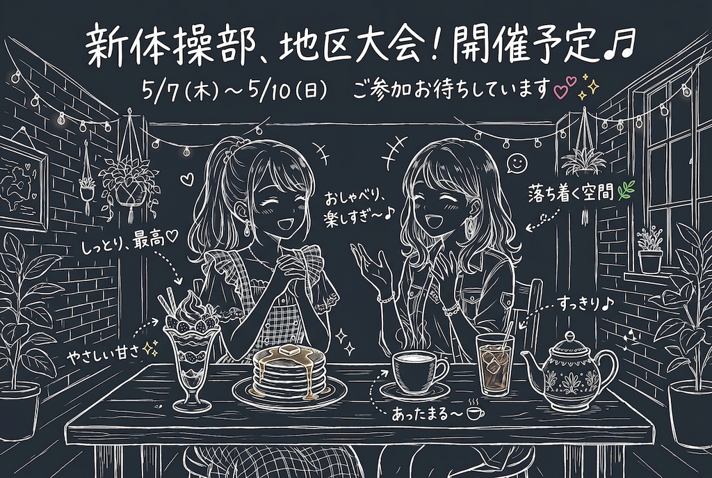 明後日から「新体操部、地区大会！」が始まります～♪😆✨