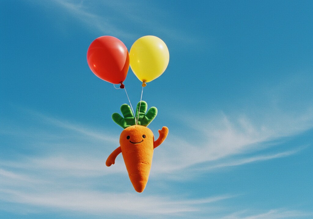 風船と人参さん
