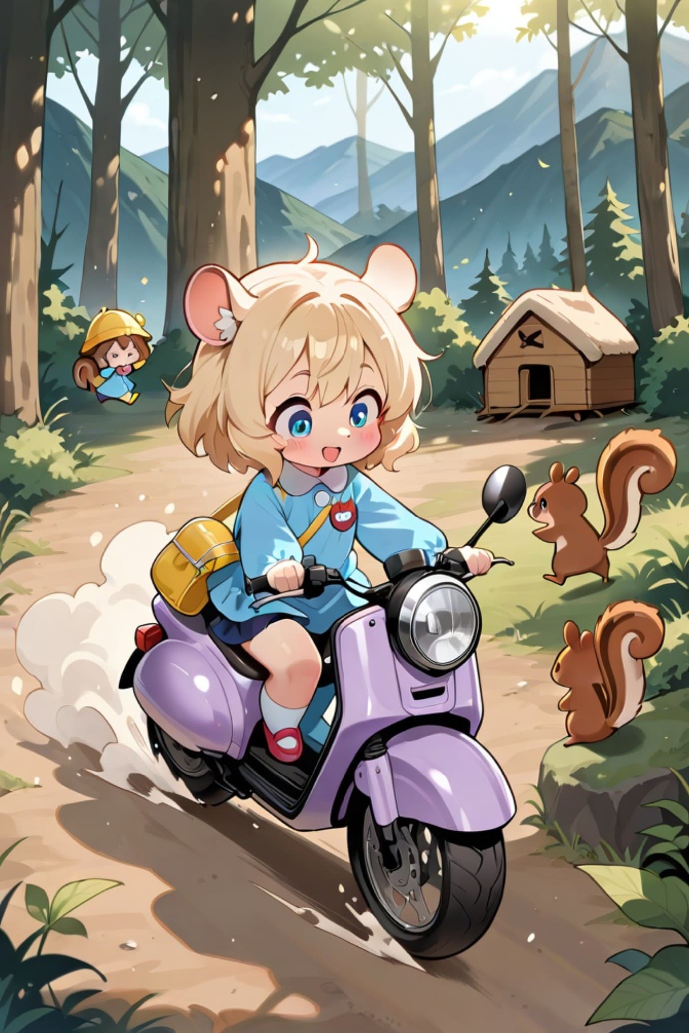 バイクに乗る金髪ちゃん | の人気AIイラスト・グラビア