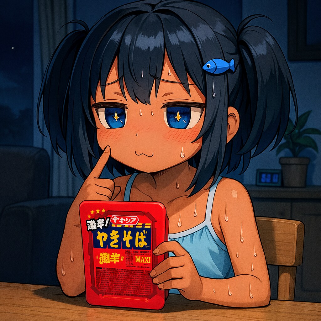 激辛ペヤングを食べるこなつちゃん