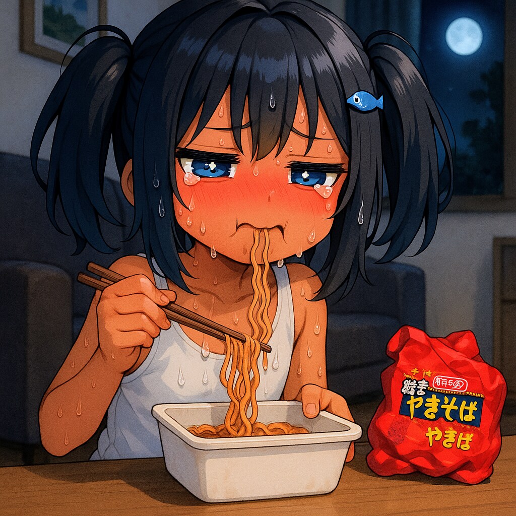 激辛ペヤングを食べるこなつちゃん