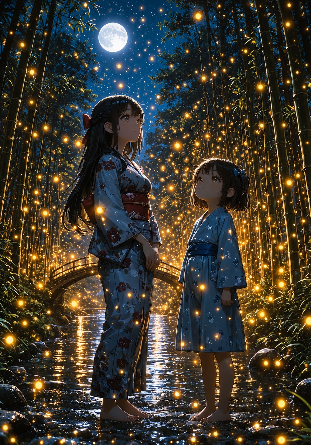 月蛍の竹林、姉妹の夜