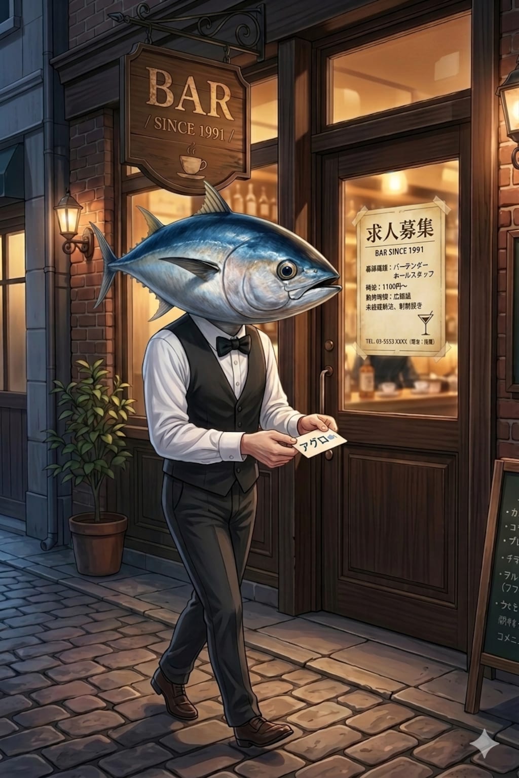 BARに働きに来た男