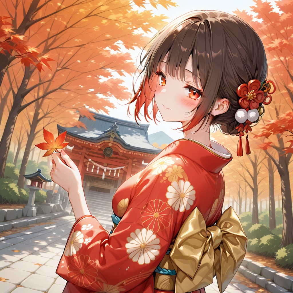 落ち葉拾い | の人気AIイラスト・グラビア