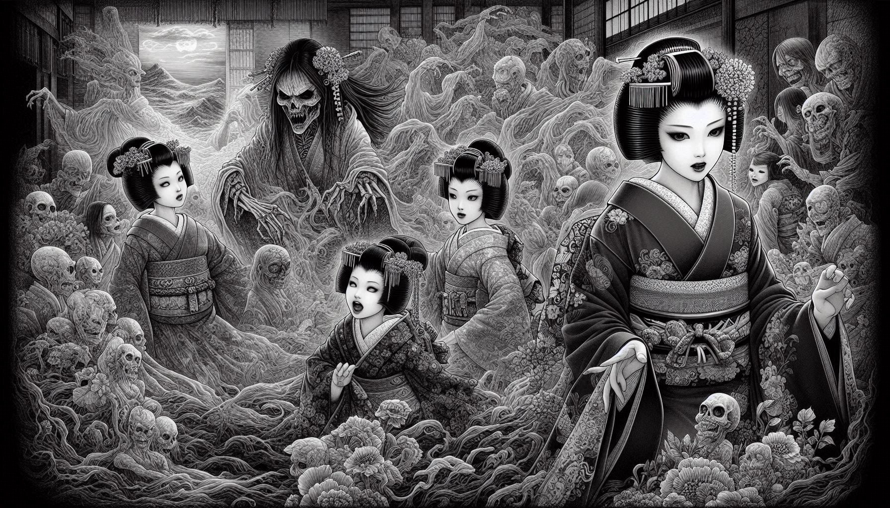 華やかな花街の影に潜む妖怪や魑魅魍魎！