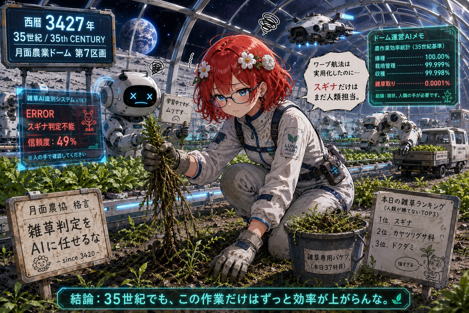西暦3427年――ワープ航法は実用化したのに、スギナだけは人類担当。 | の人気AIイラスト・グラビア