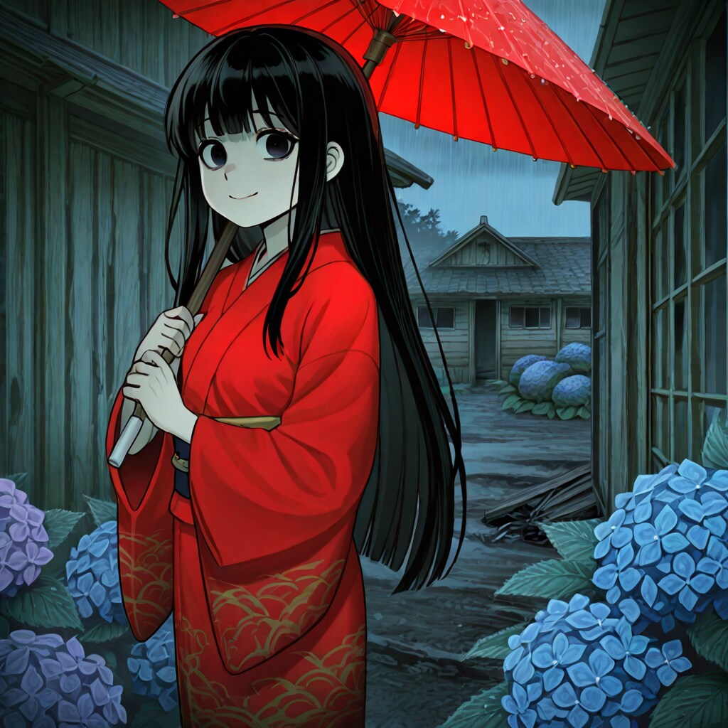 雨が振ってる夕方に写真を撮った廃村ちゃん