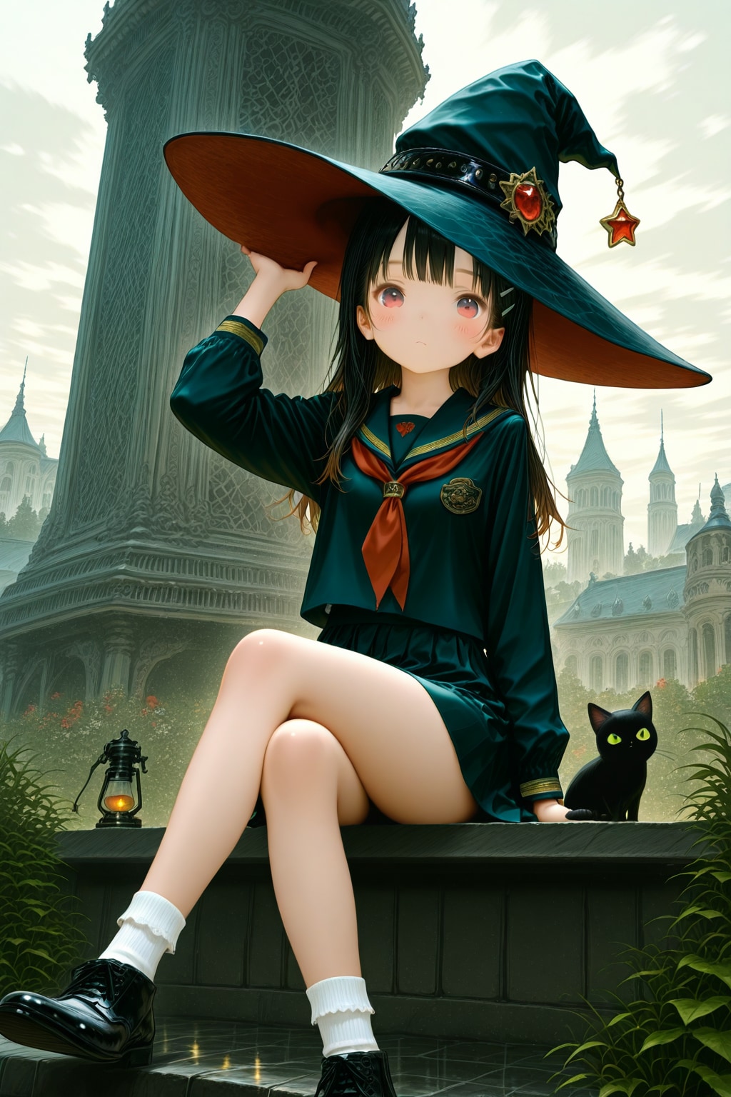 魔女と猫 | の人気AIイラスト・グラビア