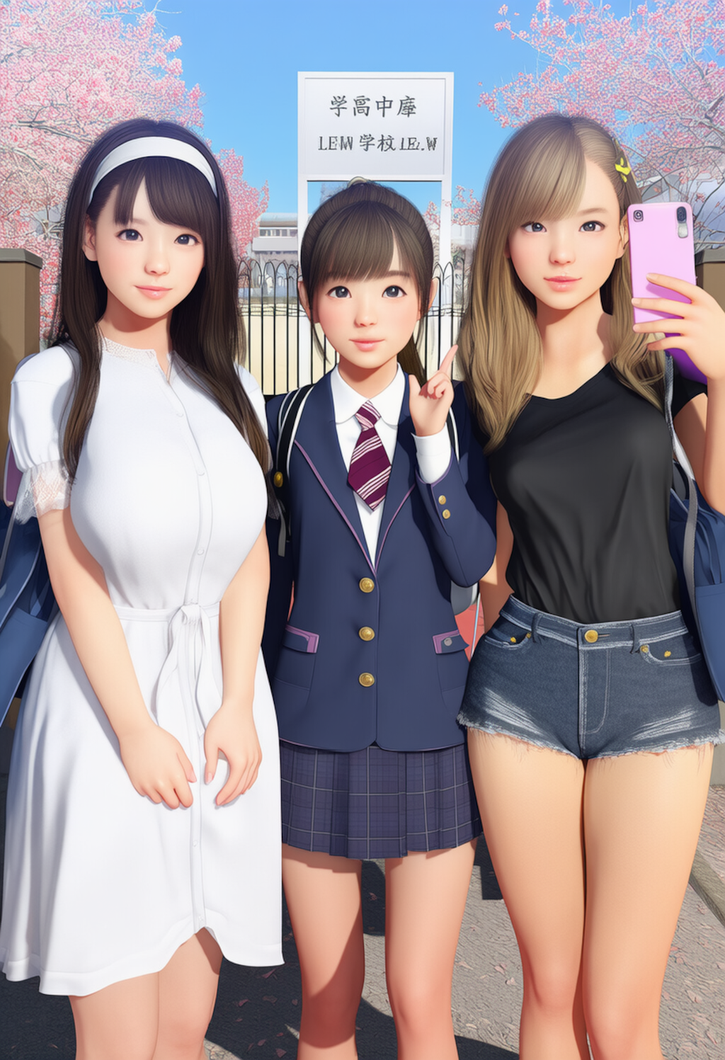 入学式　新入生とOB