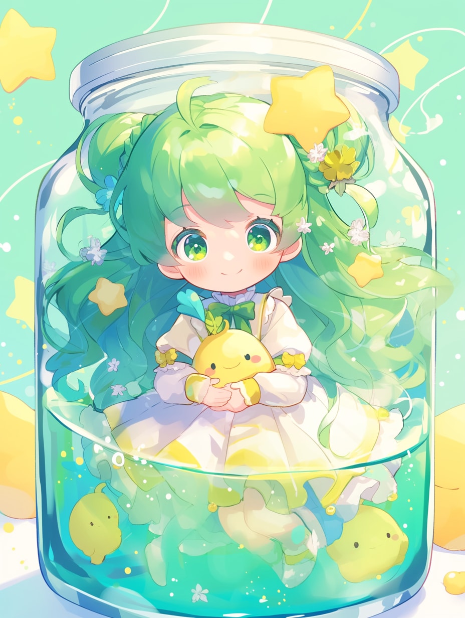 「瓶詰の少女」碧12 | の人気AIイラスト・グラビア