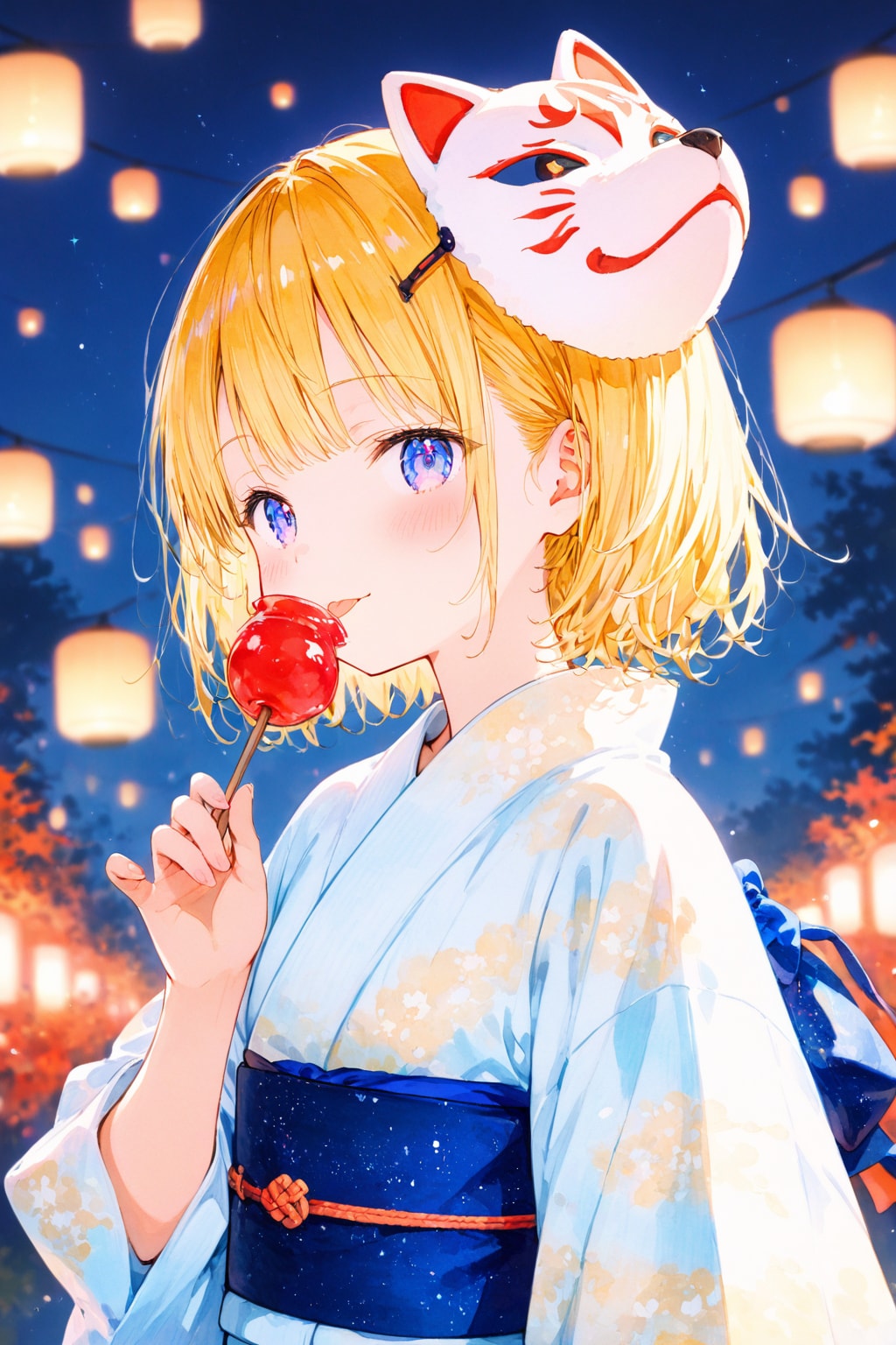 そっちのお面の方が似合ってるよ