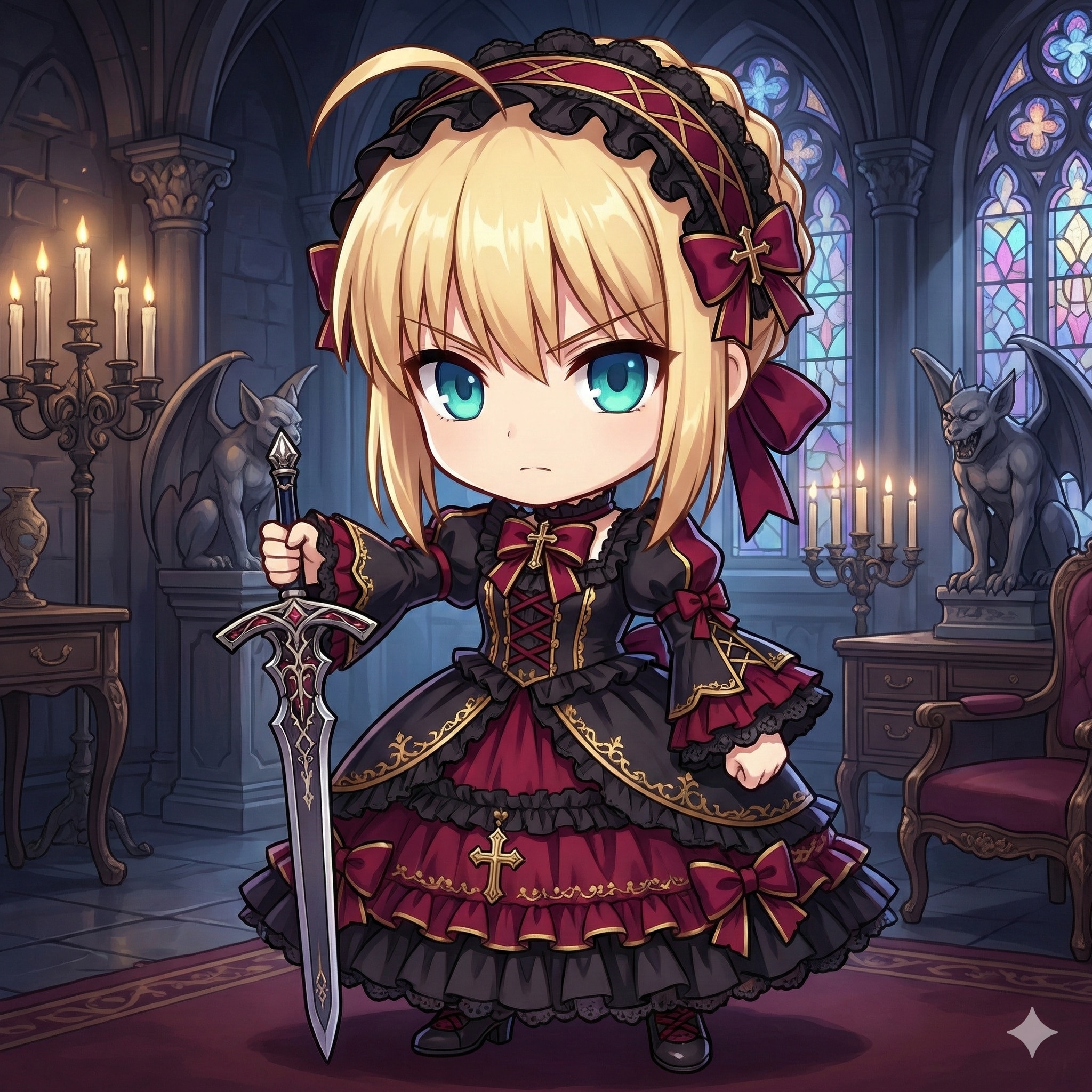 ゴシック ちびセイバー | の人気AIイラスト・グラビア