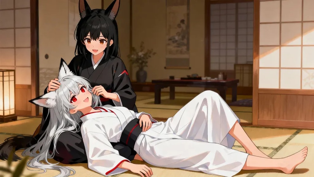 御神体様とお酒を飲むさくらちゃん