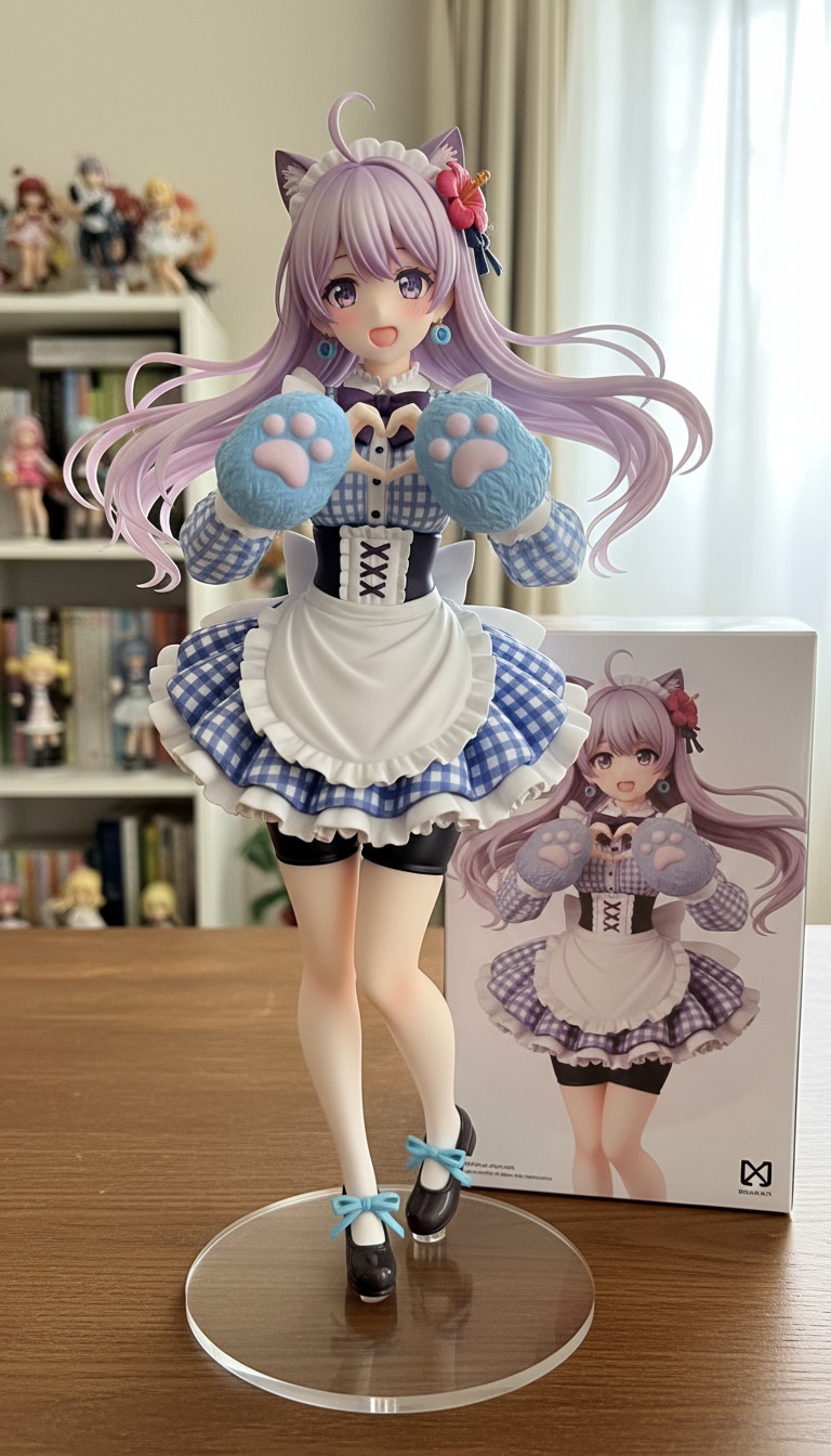 コラボ企画のフィギュアをギンガムチェックメイド服の絵梨奈ちゃんで❤️