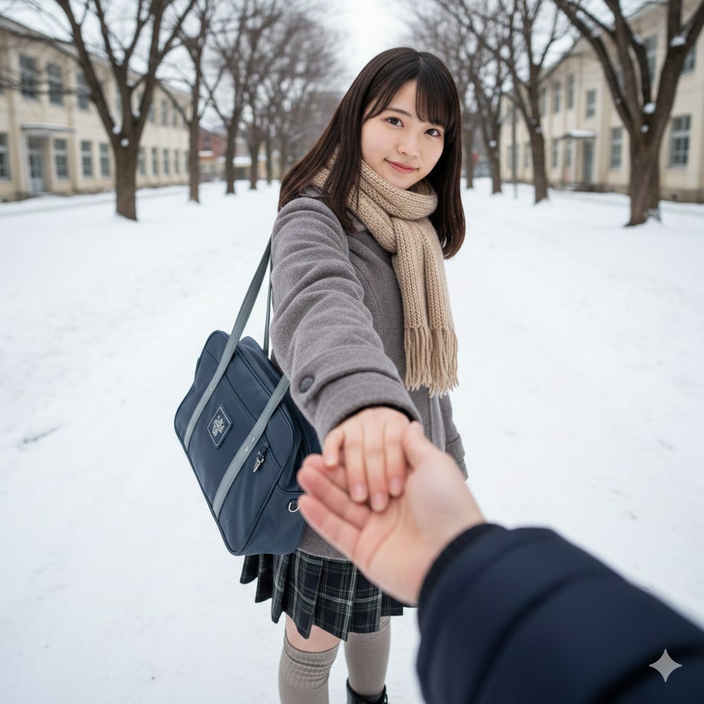 ねぇ〜、手を繋いで帰ろっ❣️
