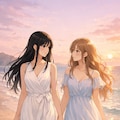 朝焼けの砂浜（リゾート　01） 2枚目