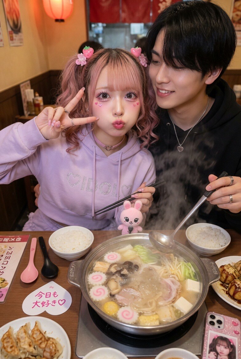 彼氏とスクープ写真作ろうとして、間違えてスープデートになったやつ。かわいいからよしとする！ | の人気AIイラスト・グラビア
