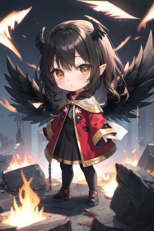 AIてんし　プロンプトちゃんとネガティププロンプトちゃん[ネガティププロンプトちゃん]1 | の人気AIイラスト・グラビア