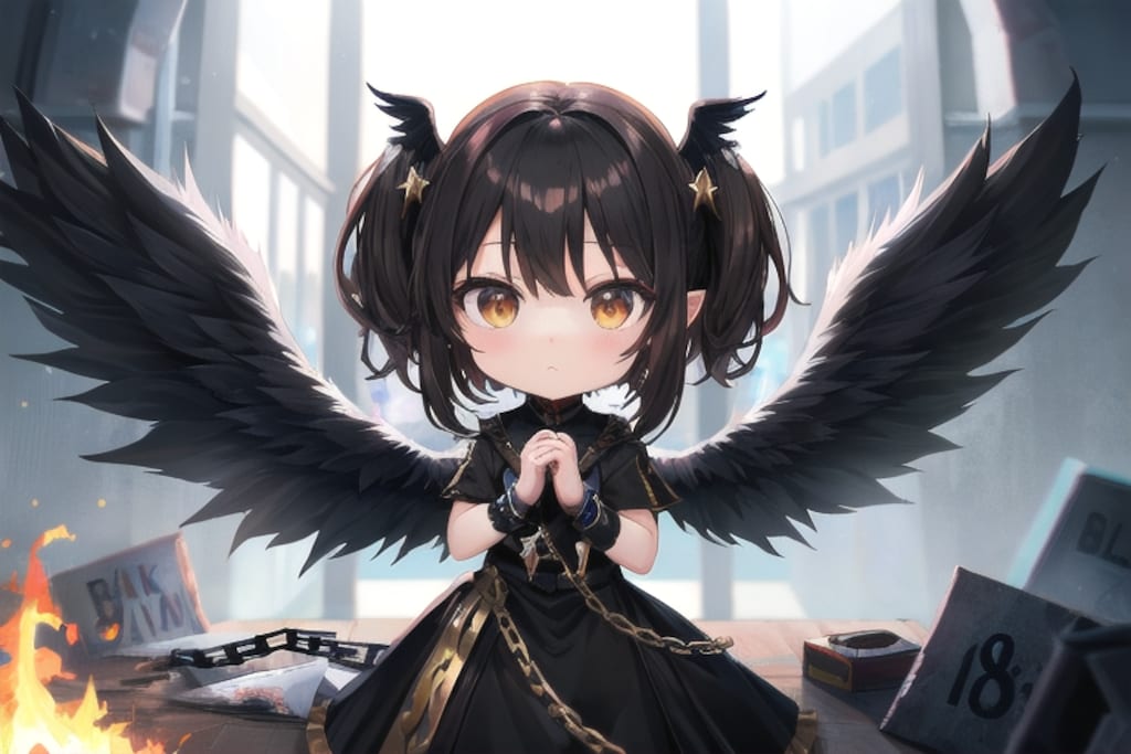 AIてんし　プロンプトちゃんとネガティププロンプトちゃん[ネガティププロンプトちゃん]1