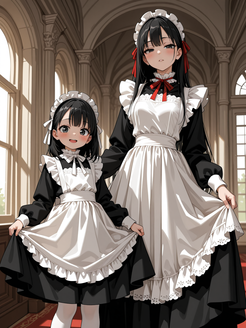 姉妹メイドのお出迎え