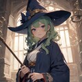 緑髪ショート魔女 4枚目