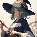 緑髪ショート魔女 9枚目