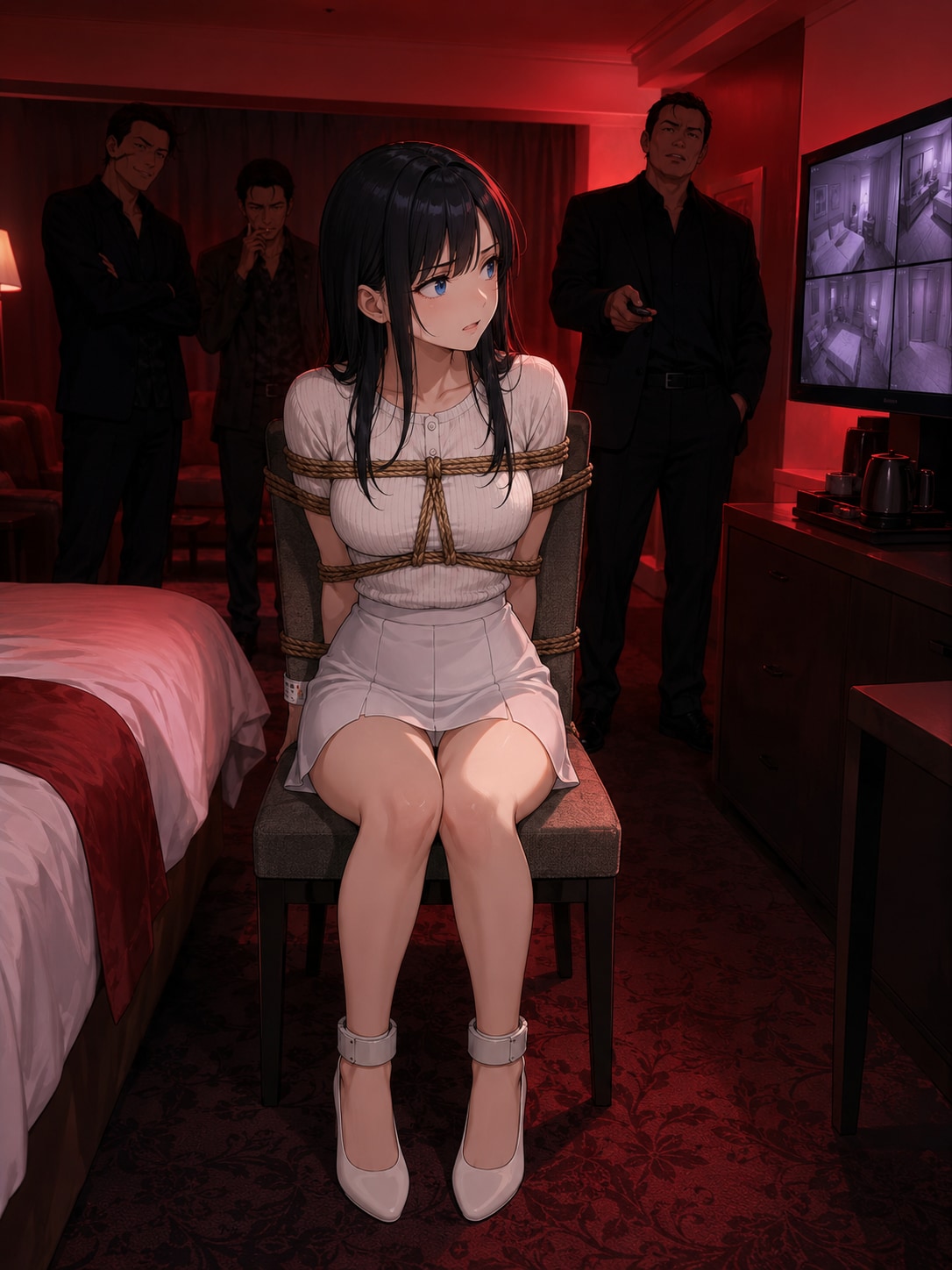 赤い部屋に囚われた黒髪の彼女