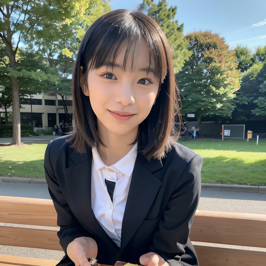 黒髪ロングでブレザーの美女２３