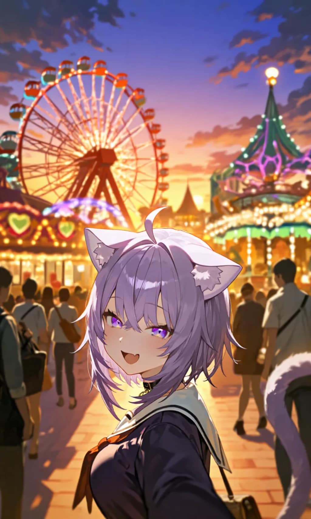 猫又おかゆ　遊園地デート