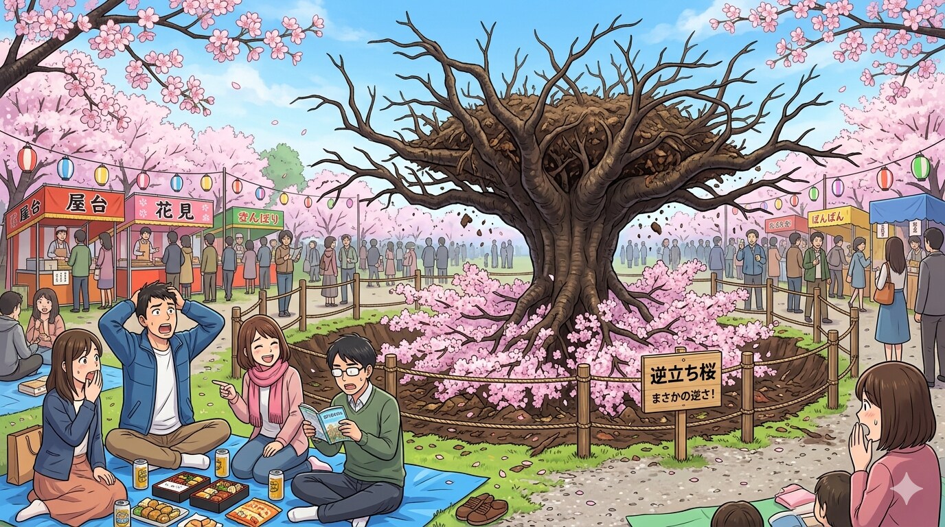 逆立ち桜