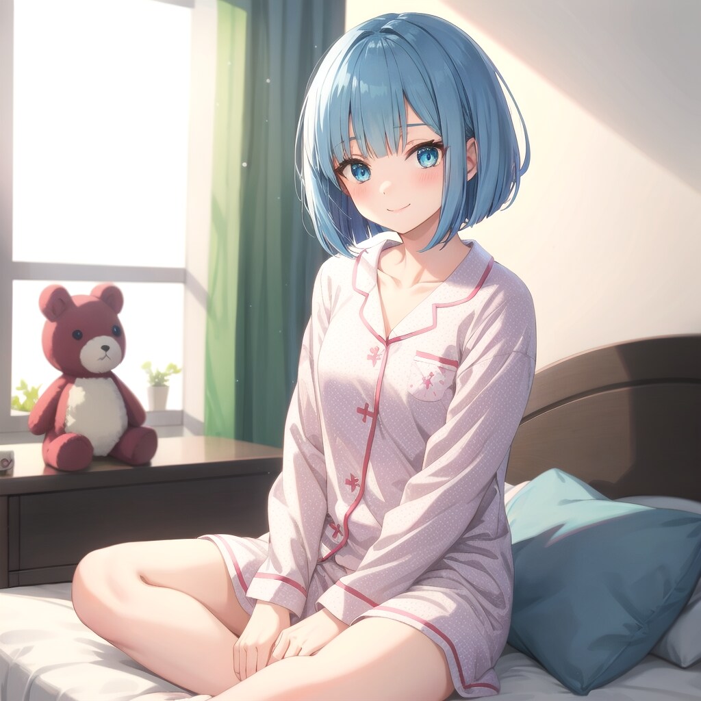 淡いピンク色のパジャマ | の人気AIイラスト・グラビア