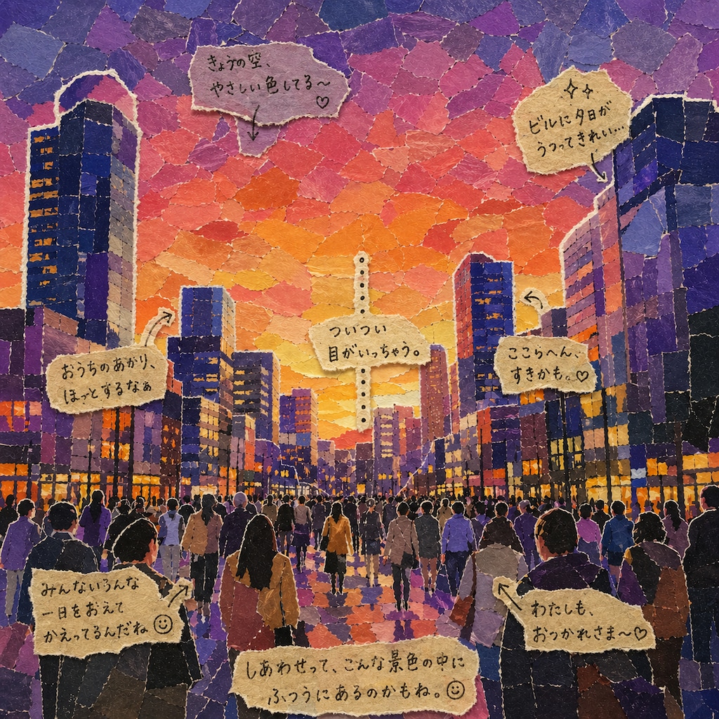 【貼り絵】帰路
