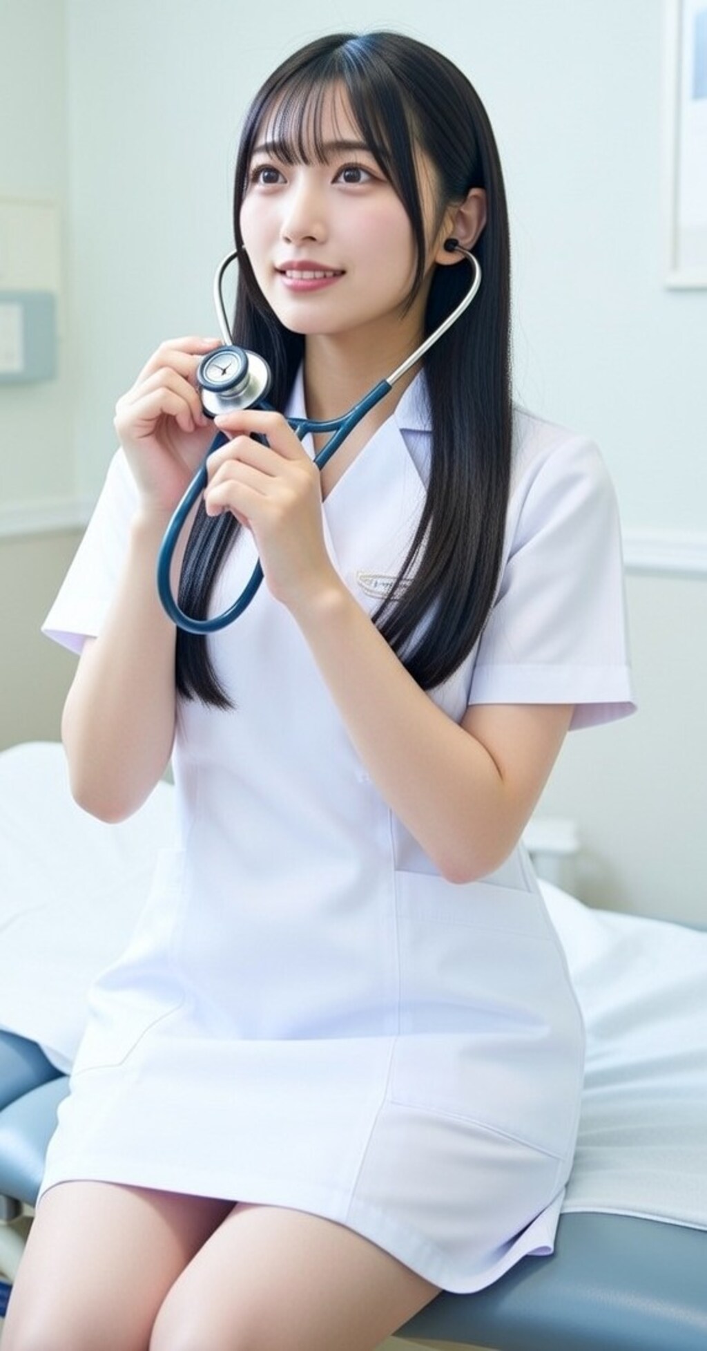 黒髪ロングで白衣の美女２１０