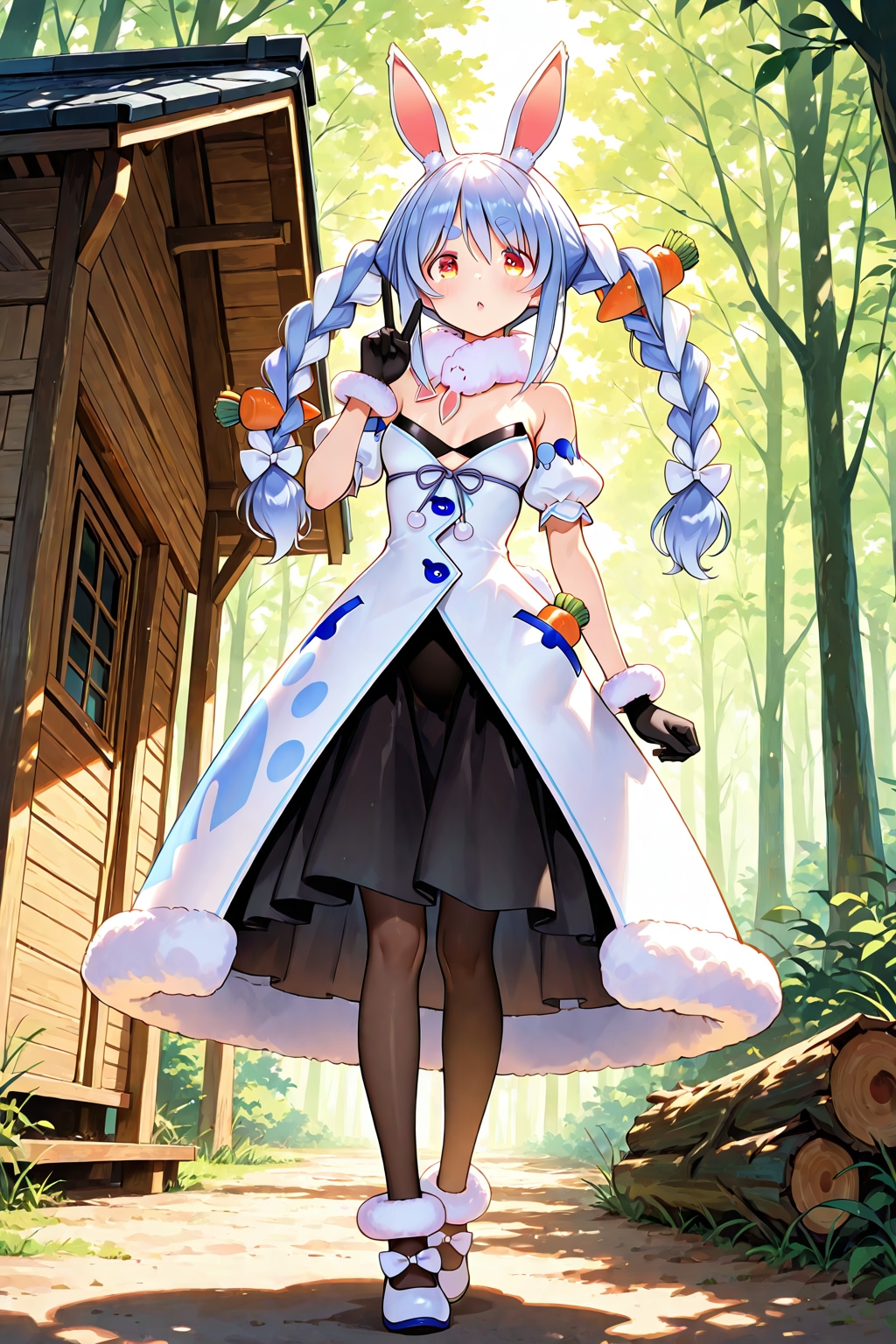 Pekora with a skirt