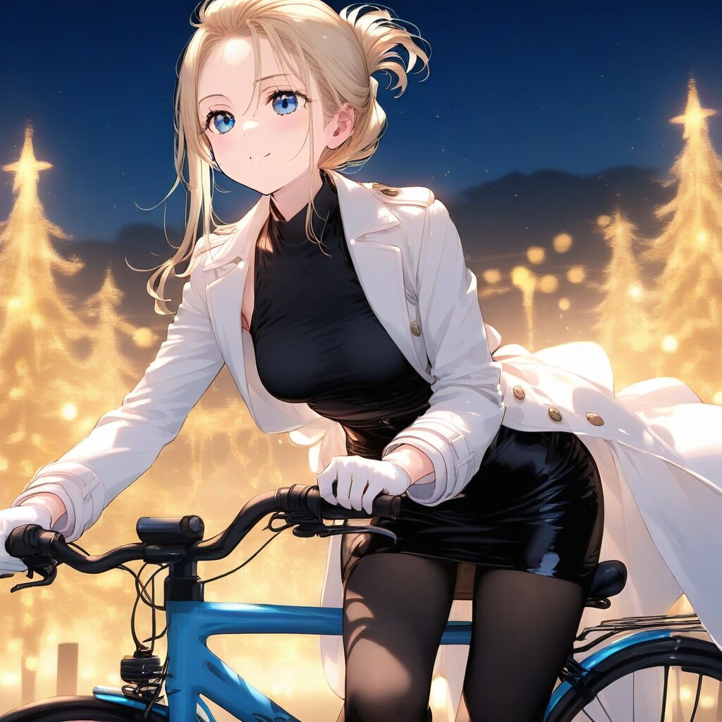 自転車に乗るノア・リードさん