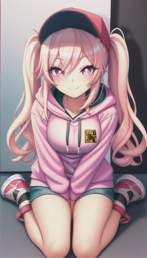 パーカーとスポーツキャップの女の子　3 | の人気AIイラスト・グラビア